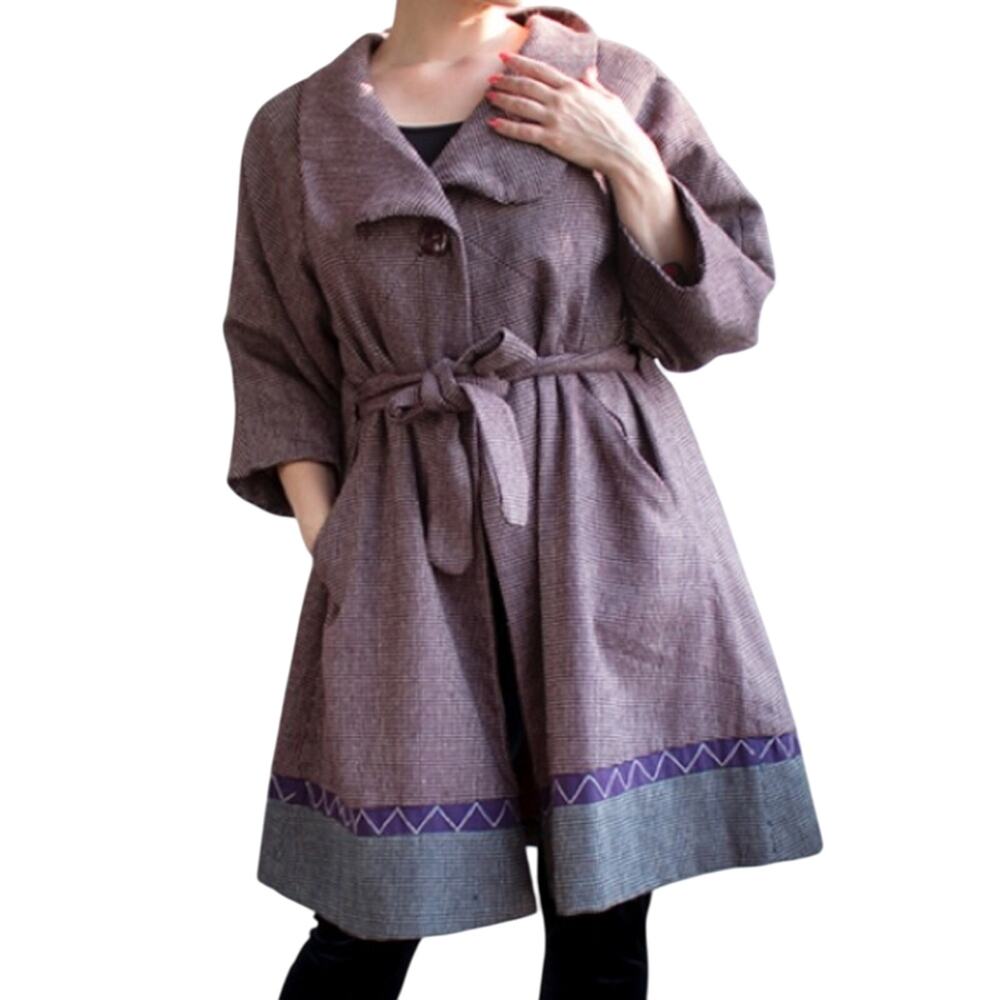 BCBGMAXAZRIA Belted Swing Coat XXS | Old Money Burgundy Parisian Chic